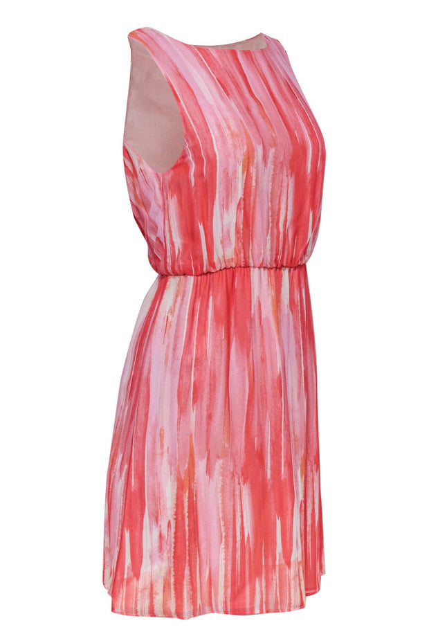 Current Boutique-Alice & Olivia - Pink & White Silk Tie-Dye Mini Dress Sz XS