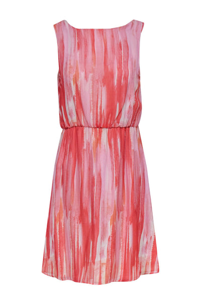Current Boutique-Alice & Olivia - Pink & White Silk Tie-Dye Mini Dress Sz XS