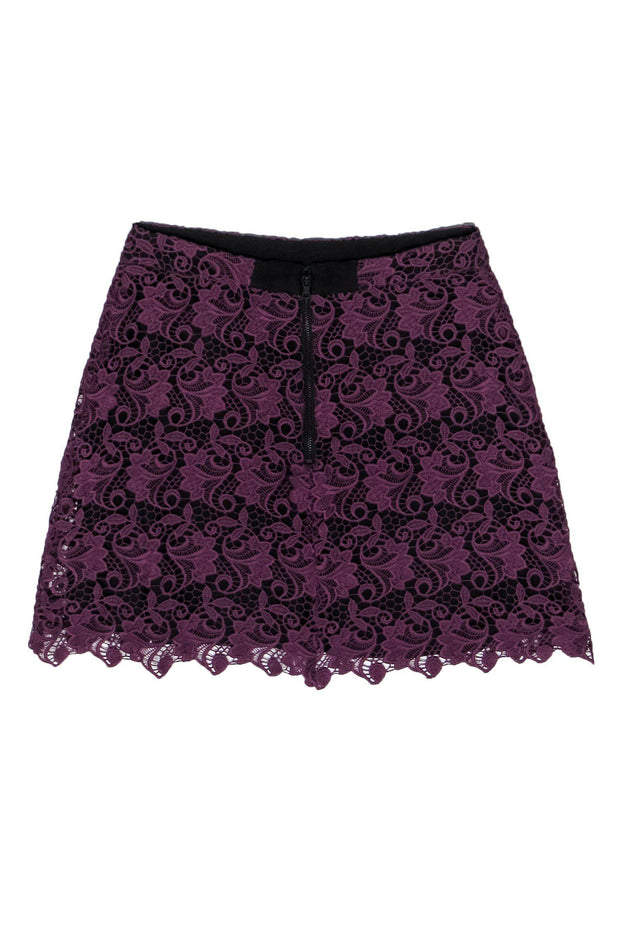 Current Boutique-Alice & Olivia - Purple Lace Miniskirt Sz 6