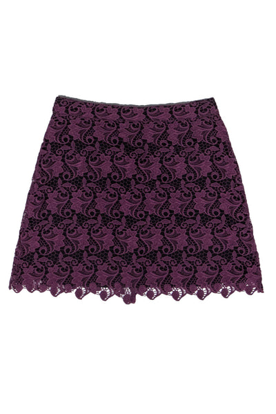 Current Boutique-Alice & Olivia - Purple Lace Miniskirt Sz 6