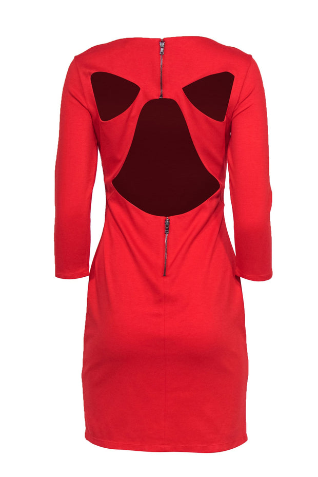 Current Boutique-Alice & Olivia - Red Orange "Poppy" Dress w/ Open Back Design Sz 8
