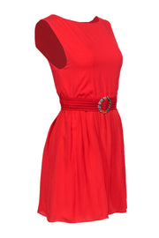 Current Boutique-Alice & Olivia - Red Sleeveless Sheath Dress w/ Belt Sz XS