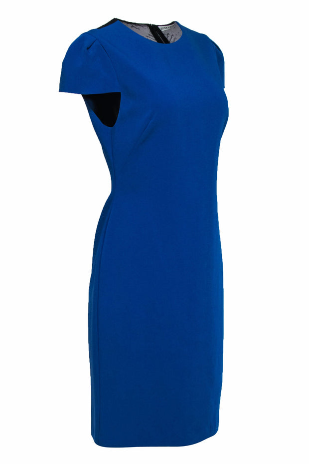 Current Boutique-Alice & Olivia - Royal Blue Sheath Dress w/ Cap Sleeves & Lace Back Sz 10