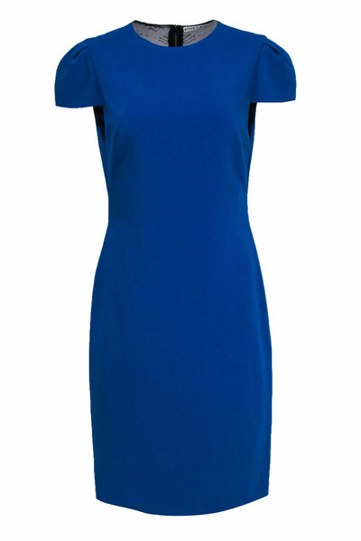 Current Boutique-Alice & Olivia - Royal Blue Sheath Dress w/ Cap Sleeves & Lace Back Sz 10