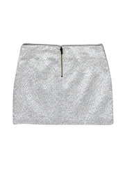 Current Boutique-Alice & Olivia - Silver Tweed Metallic Miniskirt Sz 0