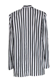 Current Boutique-Alice & Olivia - White & Black Pinstripe Longsleeve Blazer Size 10