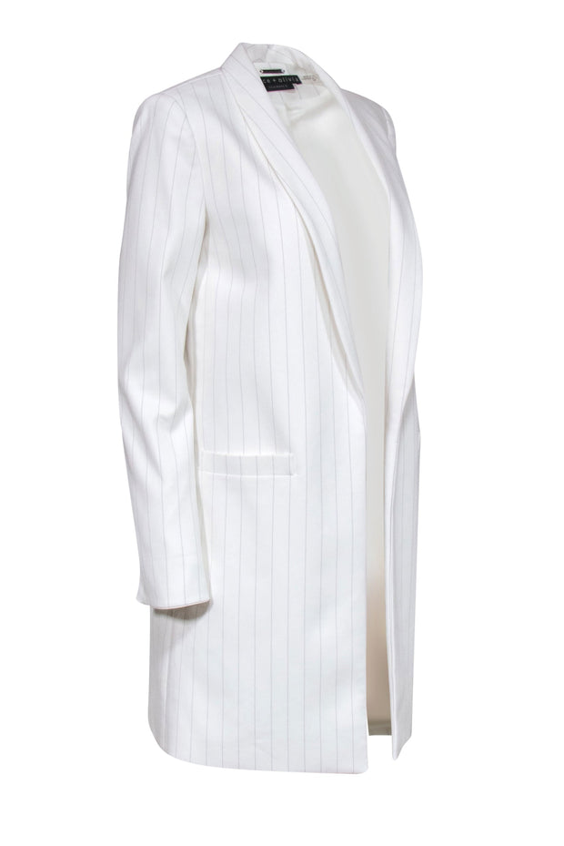 Current Boutique-Alice & Olivia - White & Black Pinstripe Oversized Blazer Sz 2