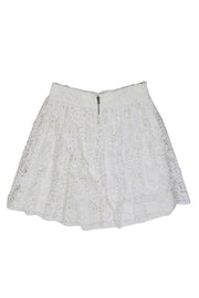 Current Boutique-Alice & Olivia - White Floral Crochet Flare Skirt Sz 6