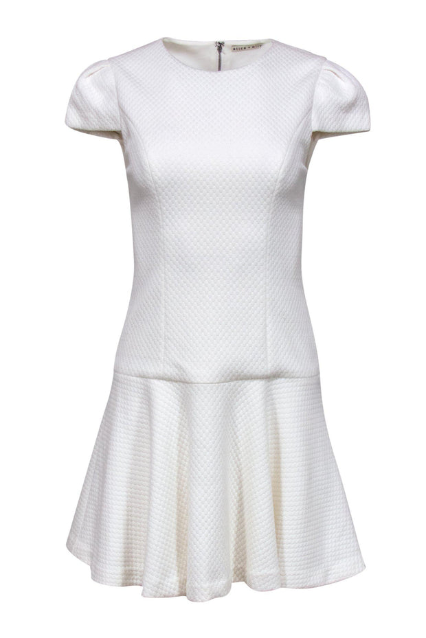 Current Boutique-Alice & Olivia - White Quilted Drop Waist Dress Sz 4