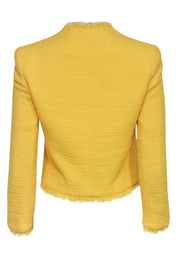 Current Boutique-Alice & Olivia - Yellow Textured Cropped Tweed Blazer Sz S