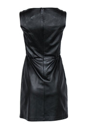 Current Boutique-Alice Temperley - Black Leather Sleeveless Sheath Dress Sz 2