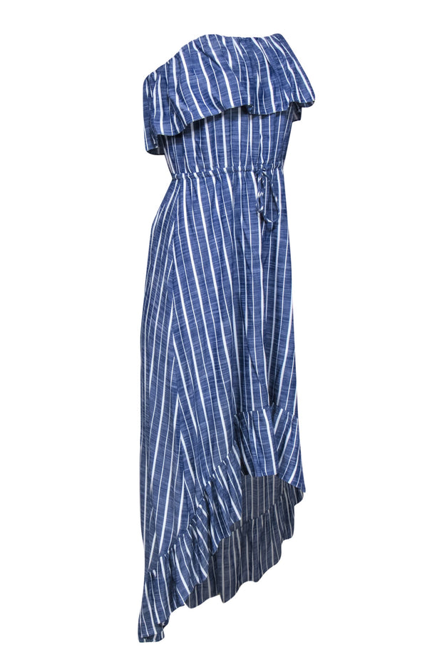 Current Boutique-Alice & Trixie - Blue & White Striped Strapless Tiered Maxi Dress Sz XS