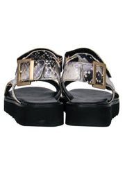 Current Boutique-All Saints - Beige Faux Snakeskin "Rhianne" Strappy Platform Sandals Sz 8