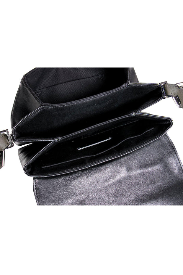 Current Boutique-All Saints - Black Leather Convertible Crossbody w/ Silver Hardware