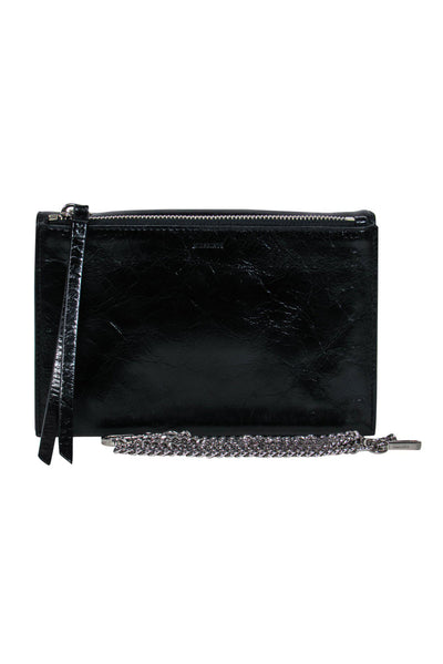 Current Boutique-All Saints - Black Leather Crossbody w/ Silver Chain