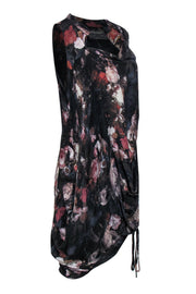 Current Boutique-All Saints - Dark Floral Silk Draped Dress Sz 10
