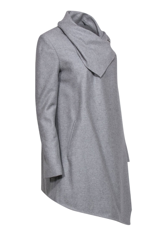 Current Boutique-All Saints - Grey Wool Blend Waterfall Front Coat Sz 6