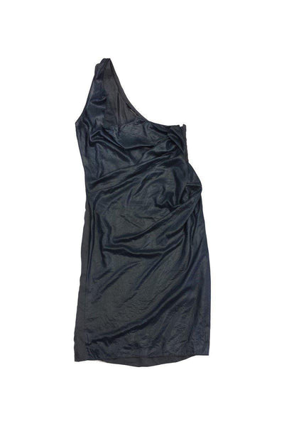 Current Boutique-All Saints - Gunmetal & Grey Draped One Shoulder Dress Sz 4