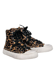 Current Boutique-All Saints - Leopard Print Calf Hair Lace-Up High Top Sneakers Sz 6