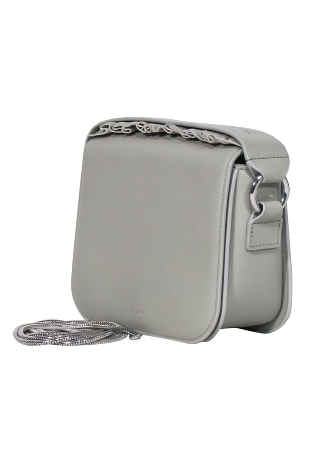 Current Boutique-All Saints - Light Gray Smooth Leather Convertible Crossbody