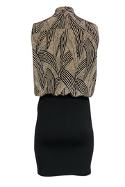 Current Boutique-Amanda Uprichard - Black & Beige Silk Dress Sz S