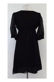 Current Boutique-Amanda Uprichard - Black & Gold V-Neck Dress Sz S