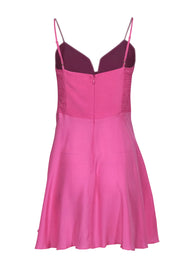 Current Boutique-Amanda Uprichard - Bright Pink Plunge A-Line Dress Sz M