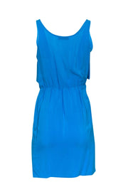 Current Boutique-Amanda Uprichard - Caribbean Blue Ruffle Front Silk Dress Sz S