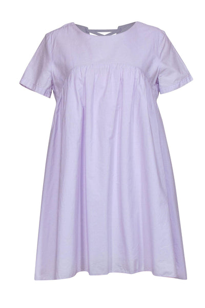 Current Boutique-Amanda Uprichard - Lavender Babydoll Short Sleeve Dress w/ Tie-up Back Sz L