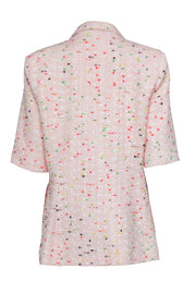 Current Boutique-Amanda Uprichard - Light Pink w/ Rainbow Pom Tweed Blazer Sz L