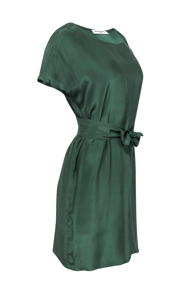 Current Boutique-Amanda Uprichard - Moss Green Silk T-Shirt Shift Dress Sz 6