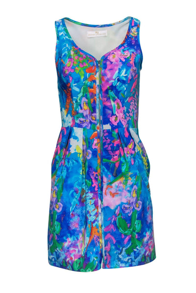 Current Boutique-Amanda Uprichard - Multicolor Marbled Zip-Up Dress Sz S