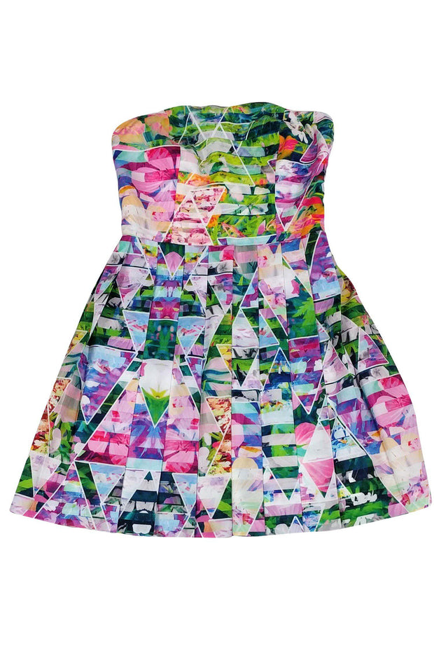 Current Boutique-Amanda Uprichard - Multicolor Printed Pleated Dress Sz S