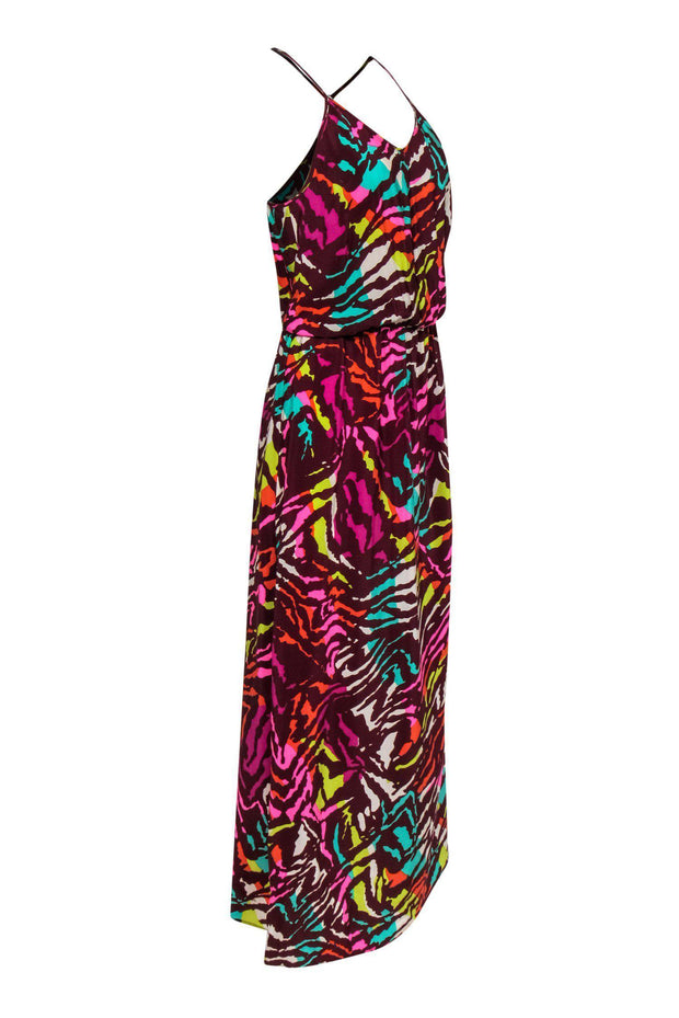 Current Boutique-Amanda Uprichard - Multicolored Abstract Print Silk Maxi Dress Sz 4