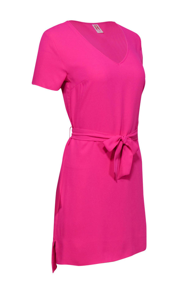 Current Boutique-Amanda Uprichard - Neon Pink Belted T-Shirt Dress Sz XS