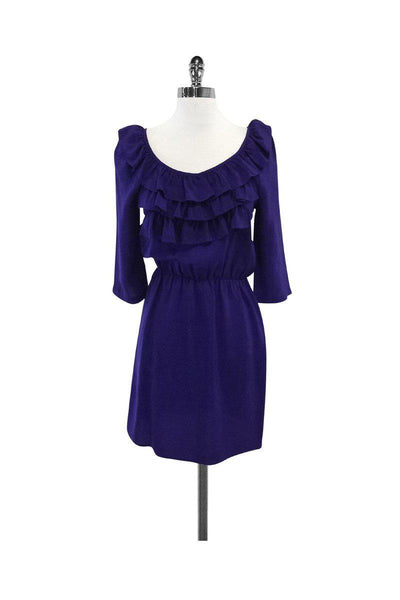 Current Boutique-Amanda Uprichard - Purple Silk Ruffle Dress Sz XS