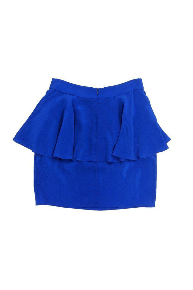 Current Boutique-Amanda Uprichard - Royal Blue Peplum Miniskirt Sz M