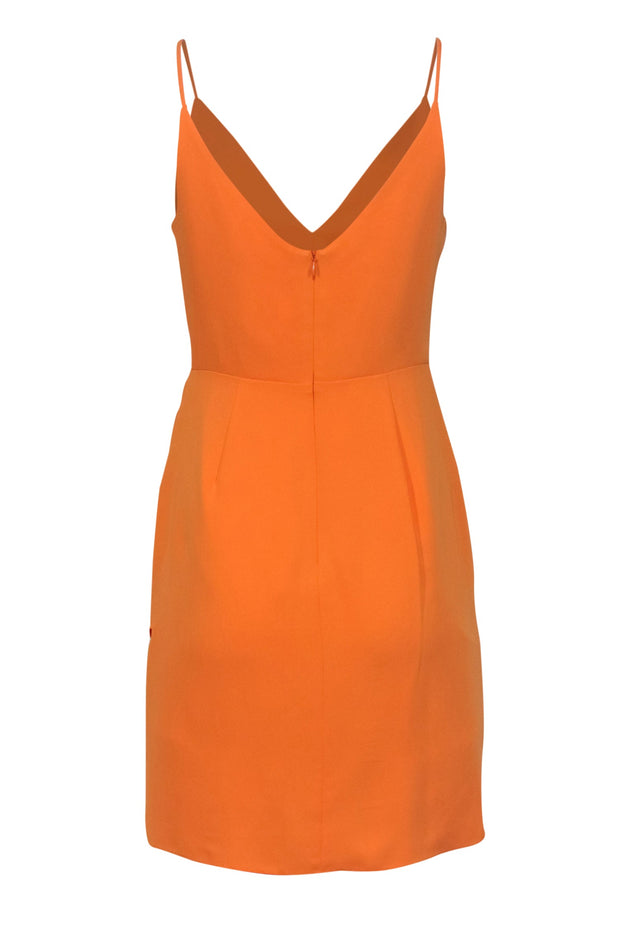 Current Boutique-Amanda Uprichard - Sherbet Orange Sleeveless Ruched Sheath Dress Sz S