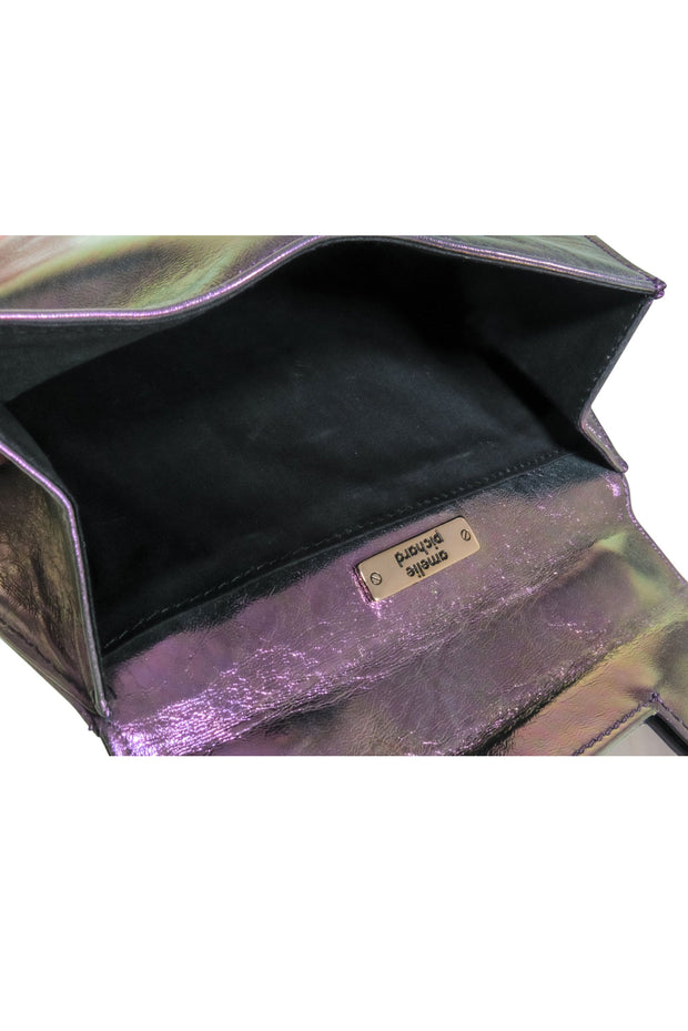 Current Boutique-Amelie Pichard - Purple Metallic Triangle Fold Over Handbag