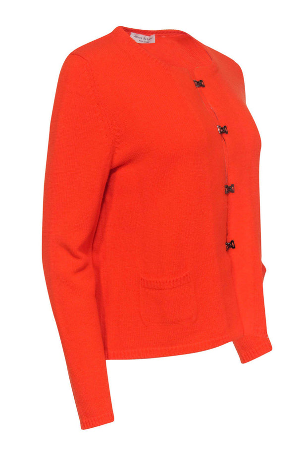 Current Boutique-Amina Rubinacci - Bright Orange Knit Clasped Sweater Sz 8