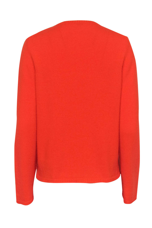 Current Boutique-Amina Rubinacci - Bright Orange Knit Clasped Sweater Sz 8