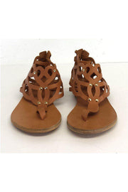 Current Boutique-Ancient Greek Sandals - Tan Cut Out Leather Sandals Sz 6