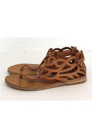 Current Boutique-Ancient Greek Sandals - Tan Cut Out Leather Sandals Sz 6