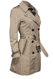 Current Boutique-Andrew Marc - Beige Double Breasted Trench Coat w/ Belt Sz M