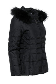Current Boutique-Andrew Marc - Black Puffer Coat w/ Raccoon Fur Trim Sz XS
