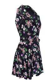 Current Boutique-Anna Sui - Black Floral Sleeveless Dress Sz 6