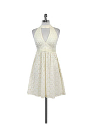 Current Boutique-Anna Sui - White Floral Eyelet Cutout Dress Sz 2