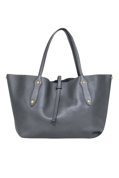 Current Boutique-Annabel Ingall - Grey Pebble Leather Tote Bag w/ Gold-Toned Hardware