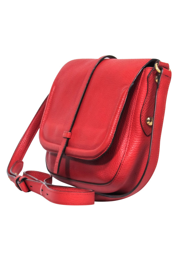 Current Boutique-Annabel Ingall - Red Textured Leather Crossbody Bag w/ Top Flap