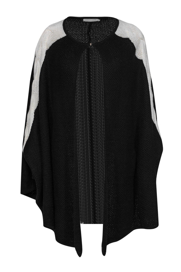 Current Boutique-Anne Fontaine - Black & White Knit Cape Sz S